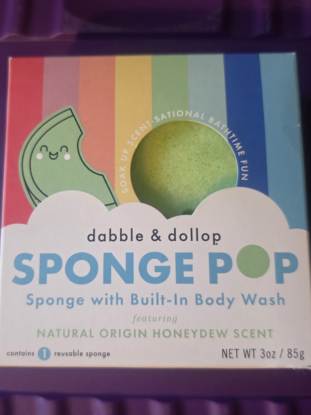Sponge Pop Body Wash Sponge - Green Honeydew Scent